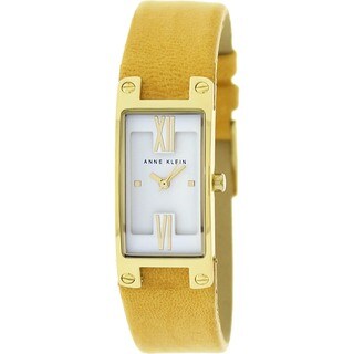 Anne Klein Women's Yellow Leather Strap Quartz Watch