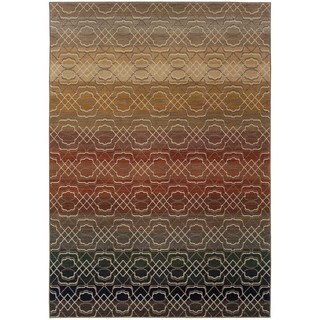 Indoor Grey Multicolored Geometric Area Rug (5'3 X 7'6)