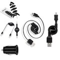 BasAcc USB Car Charger/ Retractable Micro USB Cable/ Audio Cable/ Wrap