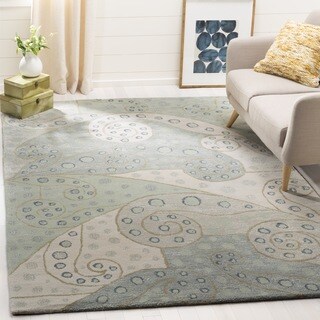 Handmade Bella Sage Wool and Viscose Rug (5' Square)