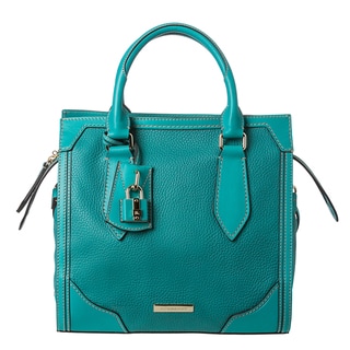 Burberry 'Honeywood' Small Teal Leather Structured Tote Bag