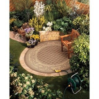 Recife Garden Lattice/ Cocoa-Natural Round Rug (8'6)