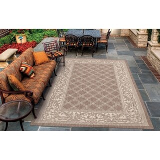 Recife Garden Lattice/ Cocoa Natural Rug (7'6 x 10'9)