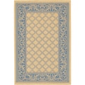 Recife Garden Lattice Natural and Blue Rug (5'3 x 7'6)