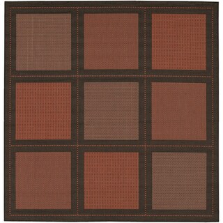 Terra Cotta/ Black Recife Rug (7'6 Square)