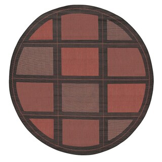 Recife Summit Terra Cotta and Black Rug (8'6 Round)