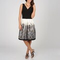 S.L. Fashions Women's Ivory/ Black Tonal Dress