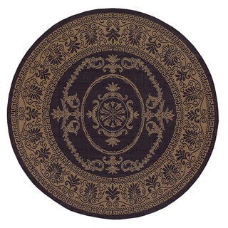 Recife Antique Medallion Black/ Cocoa Rug (7'6 Round)