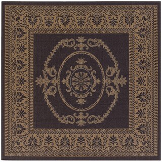 Recife Antique Medallion/ Black Cocoa Square Rug (8'6)
