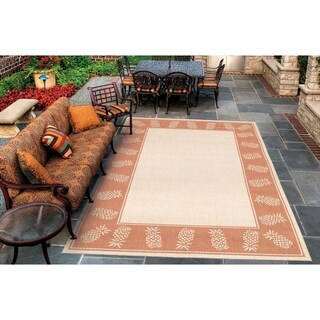 Recife Tropics/ Natural Terra-Cotta Area Rug (5'3 x 7'6)
