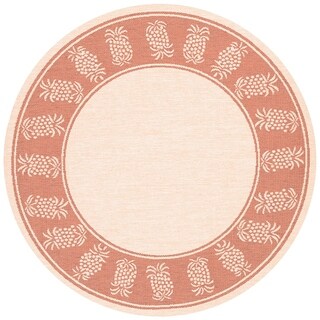 Recife Tropics/ Natural Terra-Cotta Area Rug (7'6 Round)