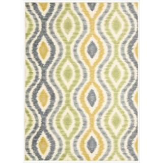 Waverly Aura Flora Ikat Wasabi Rug (5'3 x 7'5)