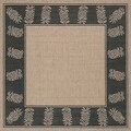 Recife Tropics Cocoa Black Rug (7'6 x 7'6)
