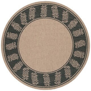 Recife Tropics Cocoa Black Rug (8'6 Round)