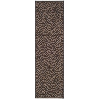 Recife Zebra Black/ Cocoa Runner Rug (2'3 x 11'9)