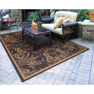 Recife Garden Cottage Black/ Cocoa Rug (5'10 x 9'2)