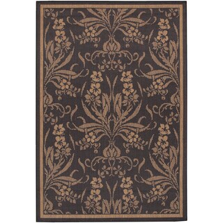 Recife Garden Cottage Black/ Cocoa Runner Rug (2'3 x 11'9)