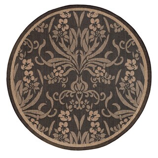 Recife Garden Cottage Black/ Cocoa Rug (8'6 Round)