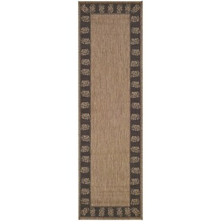 Recife Tropics Cocoa/ Black Runner Rug (2'3 x 11'9)