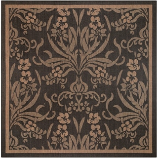Recife Garden Cottage Black/ Cocoa Rug (8'6 x 8'6)