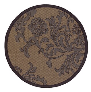 Recife Rose Lattice Cocoa/ Black Rug (8'6 Round)