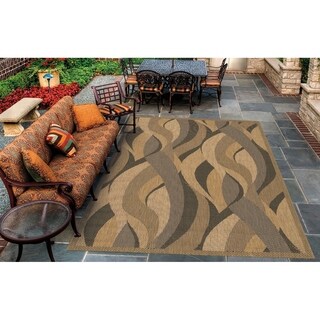 Recife Seagrass Natural and Black Area Rug (2' x 3'7)