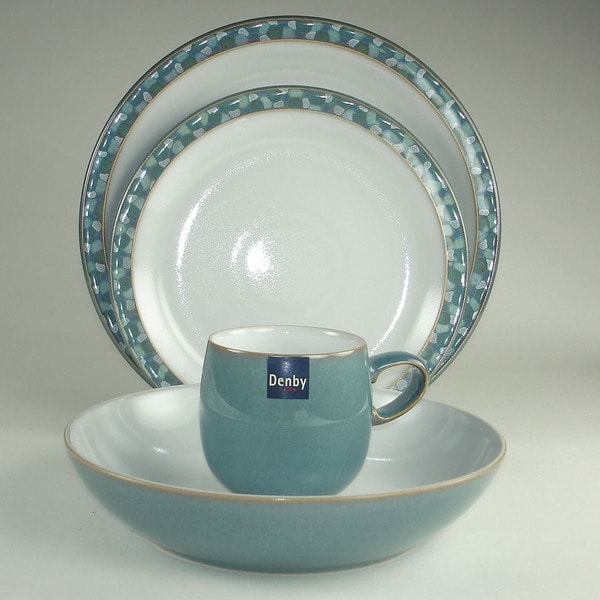 Denby Azure Shell 16-piece Dinnerware Set - 15121063 - Overstock.com ...