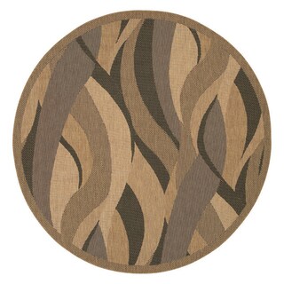 Recife Seagrass Natural and Black Area Rug (7'6 Round)