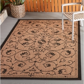 Recife Veranda Cocoa and Black Area Rug (3'9 x 5'5)