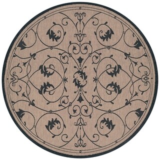Recife Veranda Cocoa and Black Area Rug (8'6 Round)