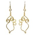 Ethereal Swirls Brass Dangle Handmade Earrings (Thailand)