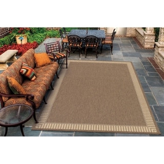 Recife Wicker Stitch Cocoa/ Natural Rug (5'3" x 7'6")