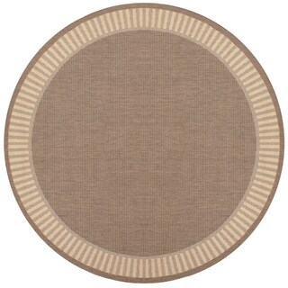 Recife Wicker Stitch Cocoa/ Natural Rug (7'6 Round)
