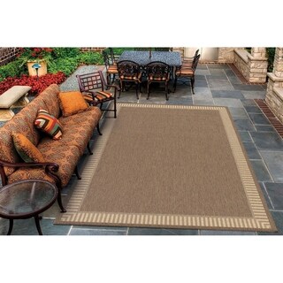 Recife Wicker Stitch Cocoa/ Natural Rug (8'6 x 13')