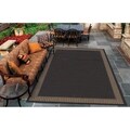 Recife Wicker Stitch Black and Cocoa Rug (7'6 x 10'9)