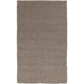 Hand-loomed Solid Brown Casual Wool Rug (8' x 11')