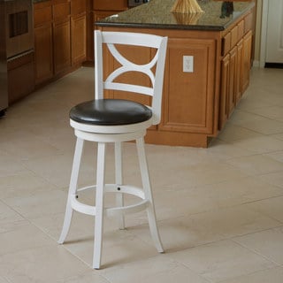 Eclipse White and Black Swivel Barstool