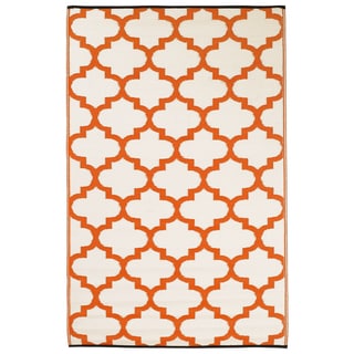 Great Prices Prater Mills Indoor/ Outdoor Reversible Orange/ White Rug