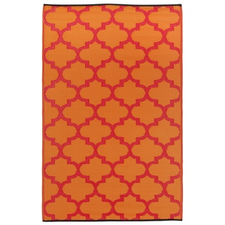 See Reviews Prater Mills Indoor/ Outdoor Reversible Orange/ Red Rug