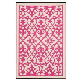 [1] Prater Mills Indoor/ Outdoor Reversible Cream/ Pink Rug