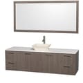 Amare Gray Oak 72-Inch Single Vanity Set With Bone Porcelain Sink