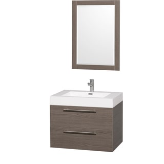 (>_<)  Amare Gray Oak 30-Inch Single Bathroom Vanity Set With Integrated Sink
