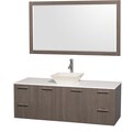 Amare Gray Oak 60-Inch Single Vanity Set With Bone Porcelain Sink