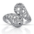 Sterling Silver 1/4ct TDW Diamond Web-style Bypass Band (J-K, I2-I3)