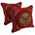 Blazing Needles 'Exotic Flowers' Chenille Corded Throw Pillows (Set of 2)