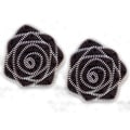 Absolutely Audrey Black Zipper Floral Shoe Clips (1 pair)