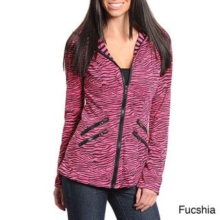 Stanzino Women's Animal Print Zip-up Hooded Jacket