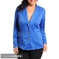 Stanzino Women's Plus Size Button Front Blazer