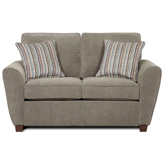 Newport Furniture 'Hobbs' Grey Chenille Loveseat with Pillows
