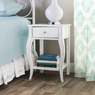 Alexandra Brush White 1-drawer Nightstand